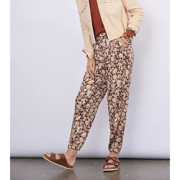 Anthropologie Diandra Multi Jogger Pants Floral Pleated High-Rise Ankle Zip Sz 0 - Picture 1 of 10